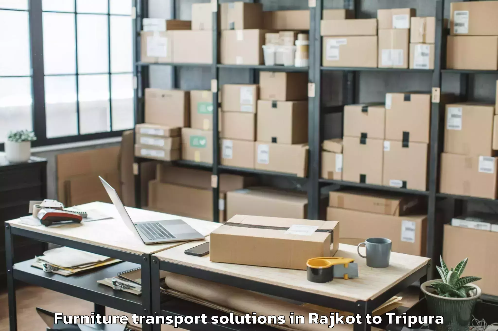 Book Rajkot to Boxanagar Furniture Transport Solutions Online